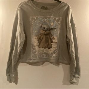 Star Wars green Mandalorian The Child Grogu crop sweatshirt Baby Yoda